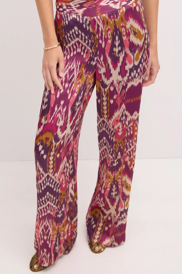 Outlet Pandra. Pantalón fluido estampado Mujer Pantalones