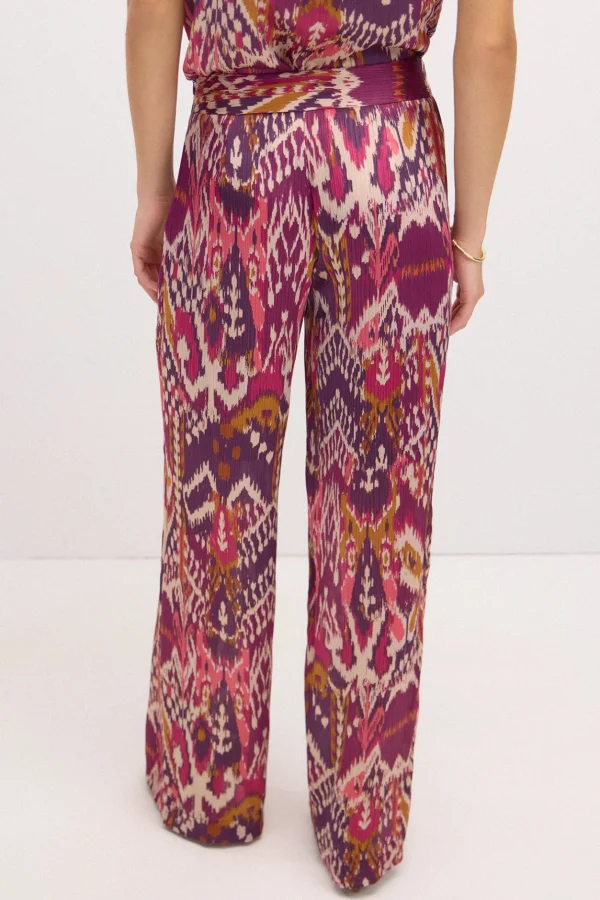 Outlet Pandra. Pantalón fluido estampado Mujer Pantalones