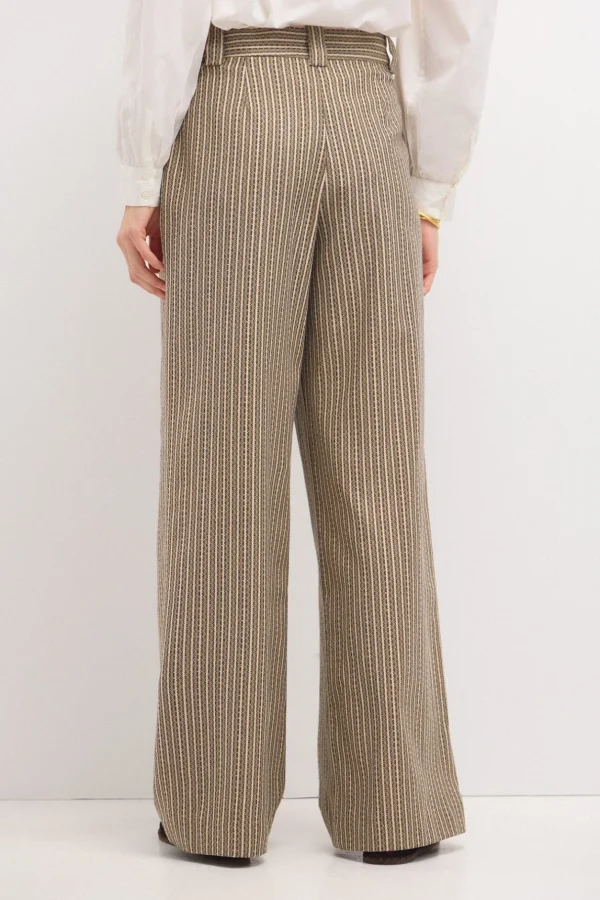 Clearance Paola. Pantalón amplio de rayas Mujer Pantalones