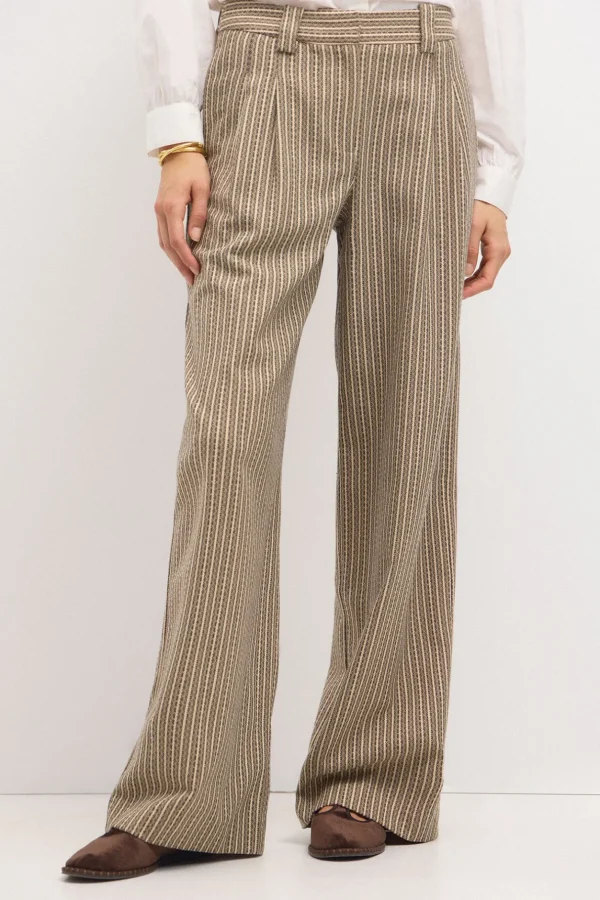 Clearance Paola. Pantalón amplio de rayas Mujer Pantalones