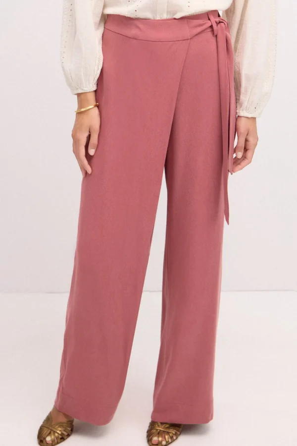 Best Paula. Pantalón ancho cruzado Mujer Pantalones