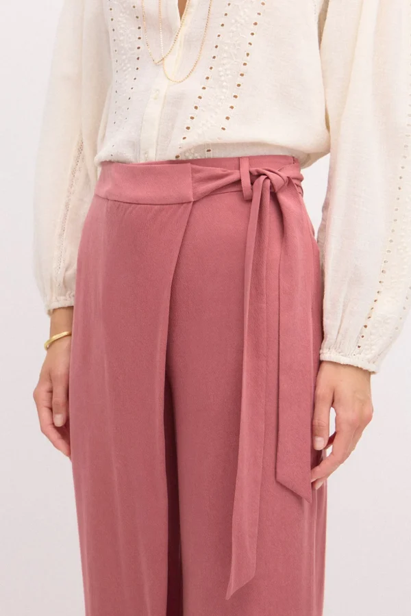 Best Paula. Pantalón ancho cruzado Mujer Pantalones