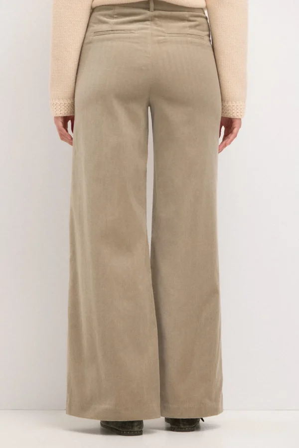 Cheap Pepita. Pantalón recto de terciopelo Mujer Pantalones