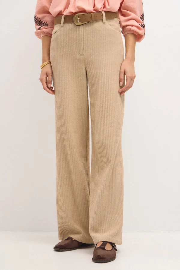Online Petra. Pantalón amplio de espiga Mujer Pantalones