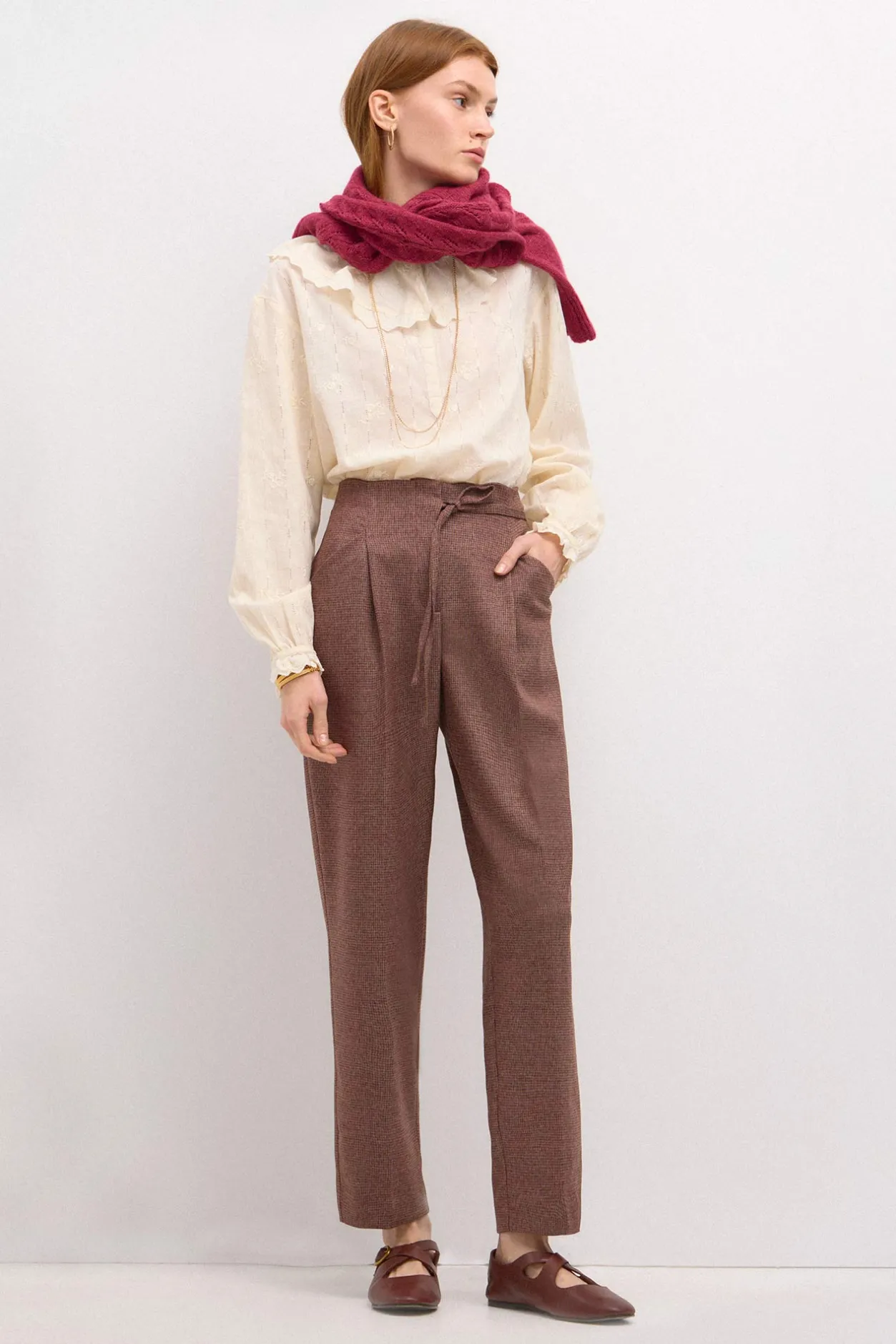 piedad_pantaln_de_cuadros_0-1.webp New Piedad. Pantalón de cuadros con lazada Mujer Pantalones