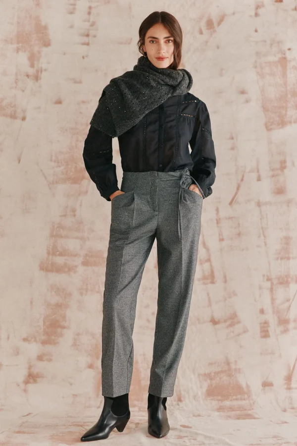 Shop Piedad. Pantalón de cuadros con lazada Mujer Pantalones