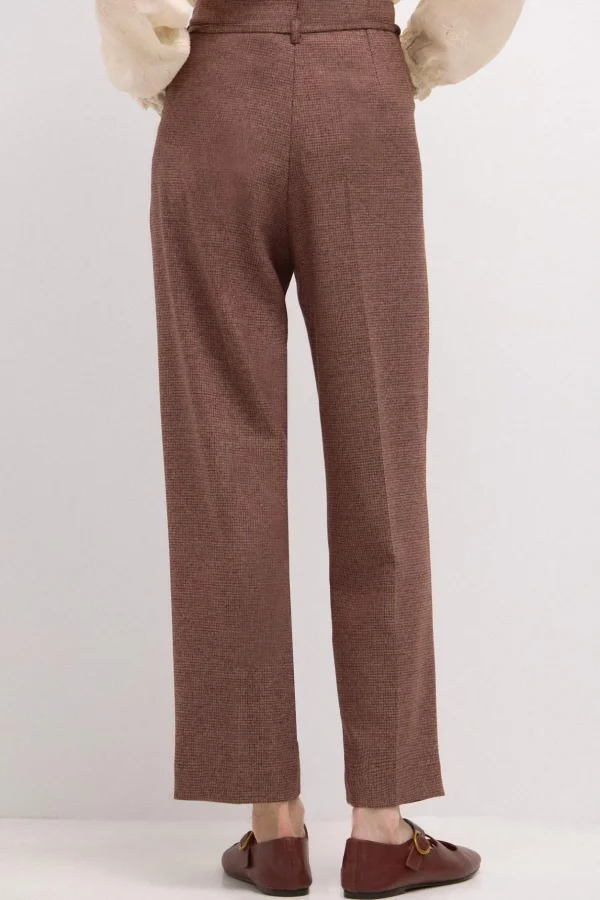 New Piedad. Pantalón de cuadros con lazada Mujer Pantalones