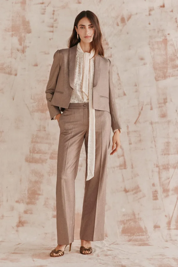 Clearance Pilar. Pantalón amplio con lurex Mujer Pantalones