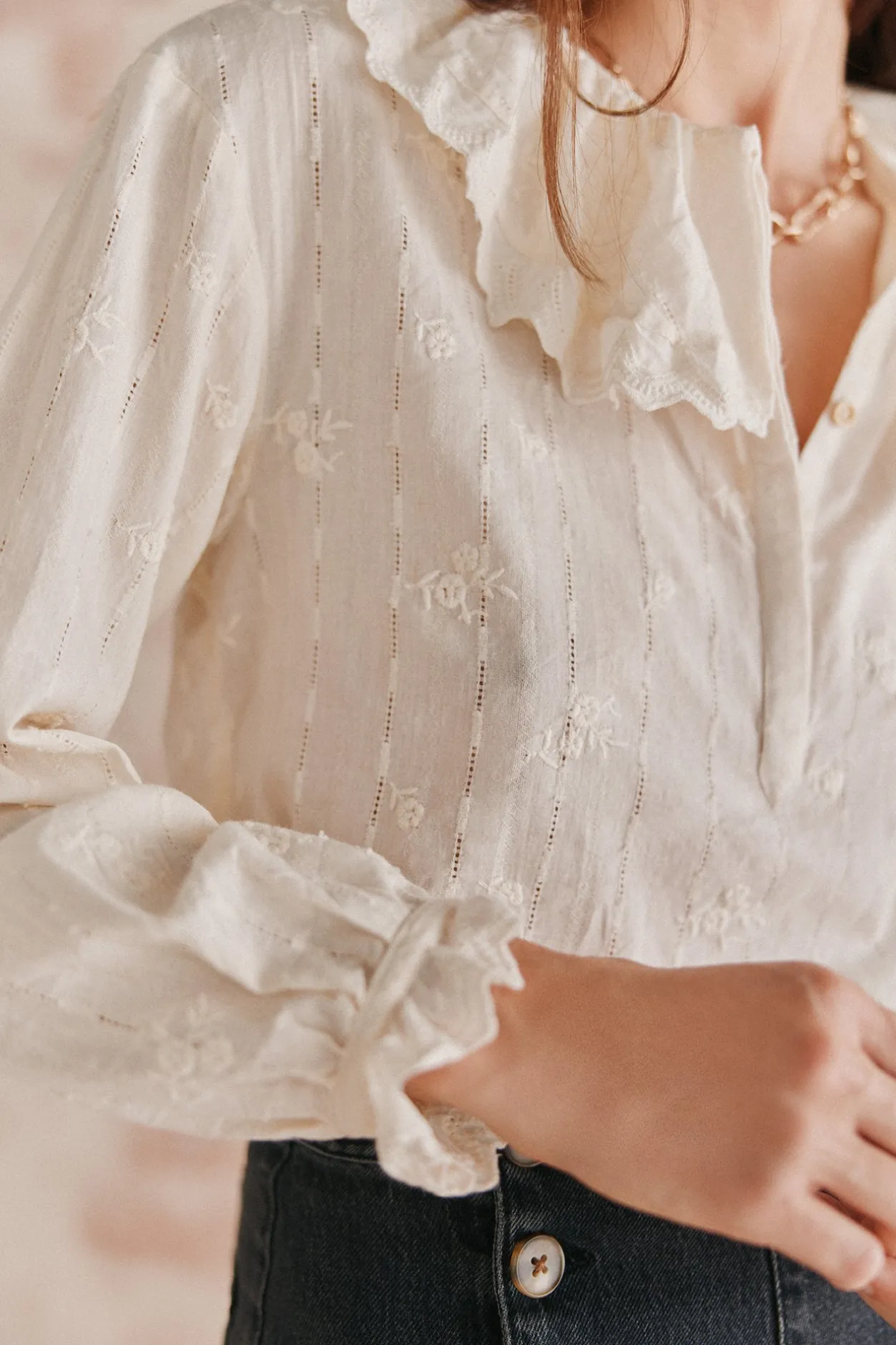reyes_blusa_cuello_maxi_1.webp Sale Reyes. Blusa cuello maxi. Mujer Blusas Y Camisas