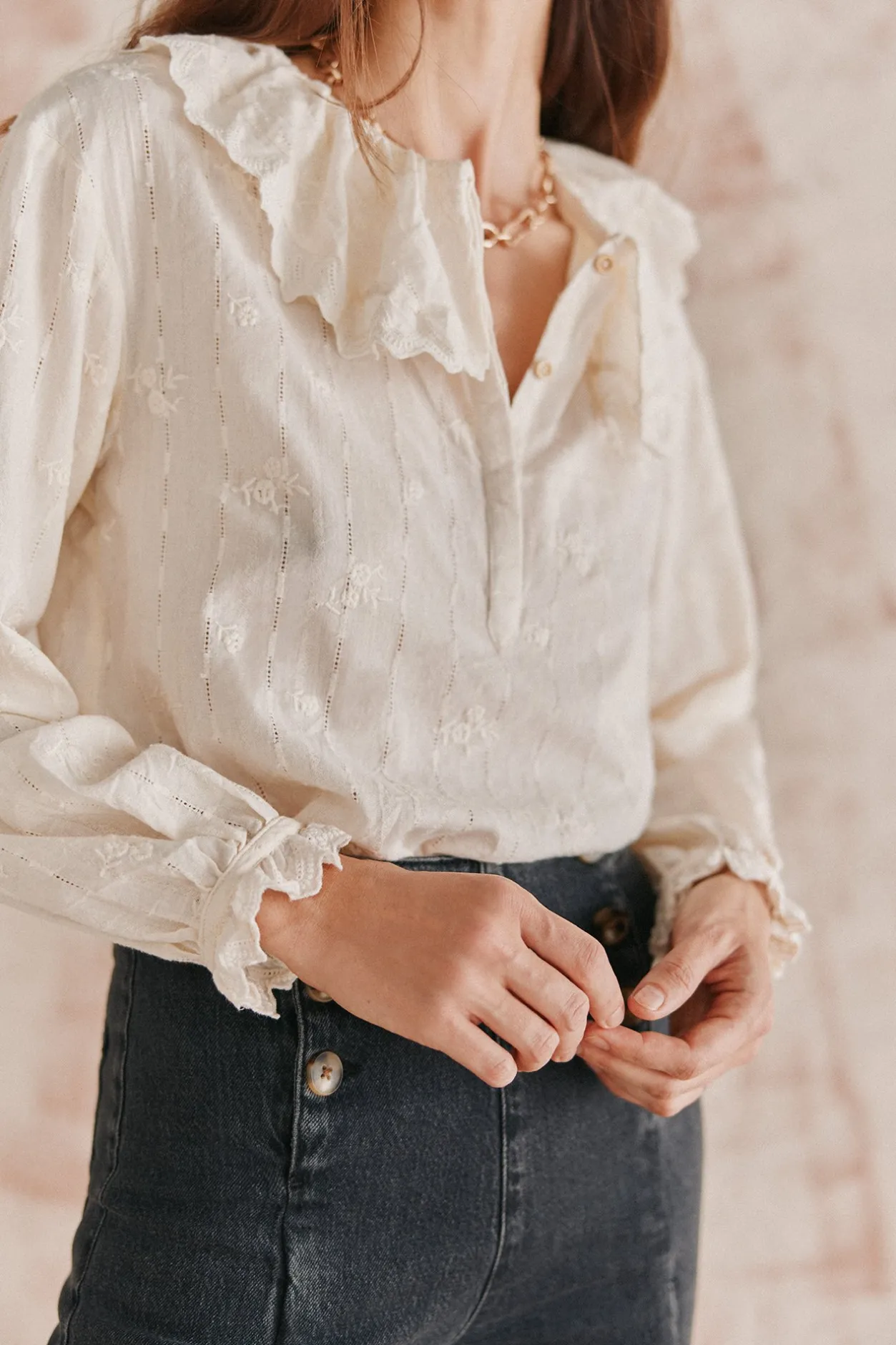 reyes_blusa_cuello_maxi_2.webp Sale Reyes. Blusa cuello maxi. Mujer Blusas Y Camisas