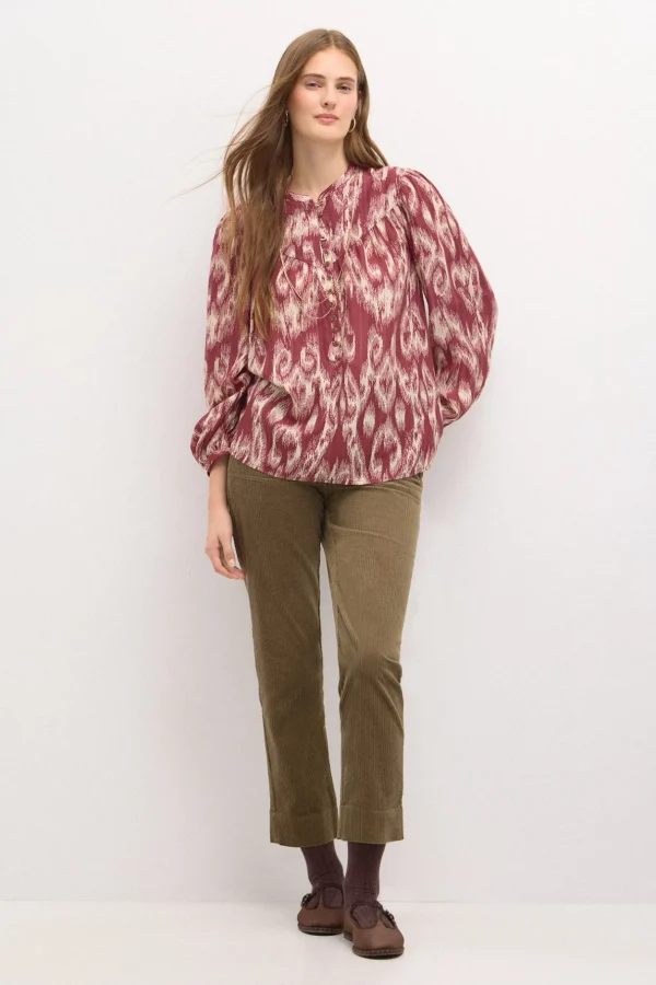 Fashion Rosi. Blusa estampada hilo metalizado. Mujer Blusas Y Camisas