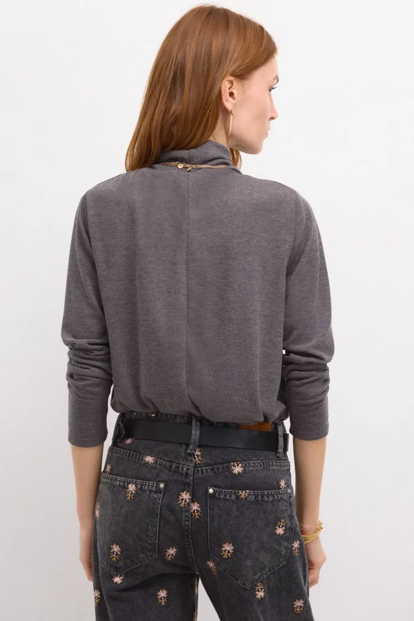 Online Sibila. Camiseta cuello vuelto Mujer Camisetas Y Tops