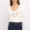 Store Simona. Camiseta de algodón entallada Mujer Camisetas Y Tops