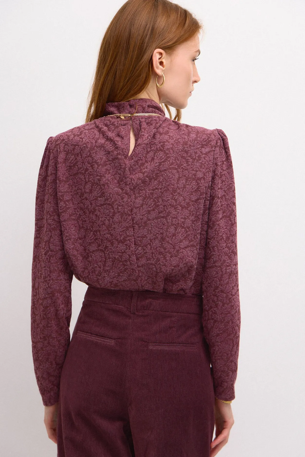 soraya_camiseta_de_jacqua_3.webp Online Soraya. Camiseta de jacquard Mujer Camisetas Y Tops