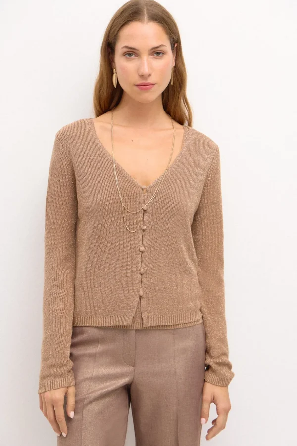 Outlet Taciana. Chaqueta de punto perlado Mujer Jerséis Y Cárdigans