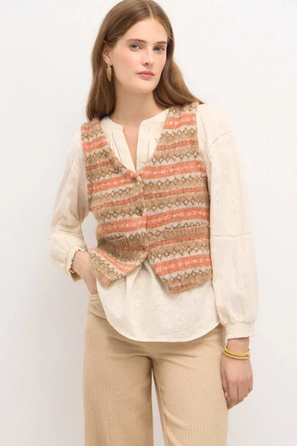 Store Taiana. Chaleco greca Mujer Chalecos | Jerséis Y Cárdigans