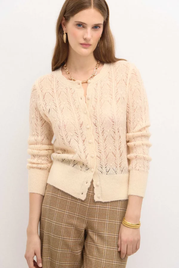Cheap Taresa. Chaqueta de punto pointelle Mujer Jerséis Y Cárdigans