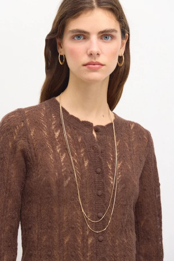 Cheap Taresa. Chaqueta de punto pointelle Mujer Jerséis Y Cárdigans
