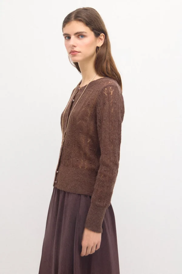 Cheap Taresa. Chaqueta de punto pointelle Mujer Jerséis Y Cárdigans
