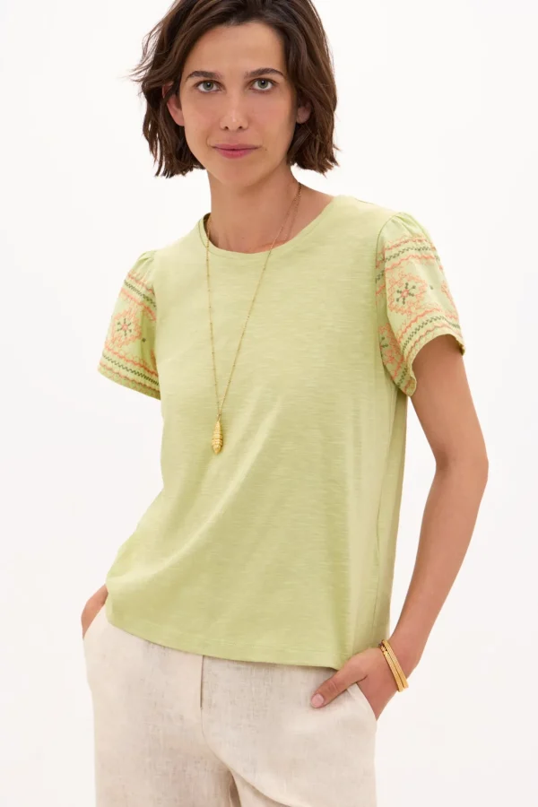 New Taylor. Camiseta de algodón con bordados Mujer Camisetas Y Tops