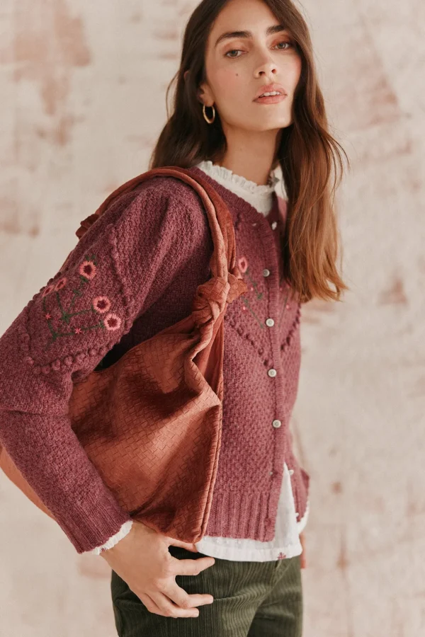 Shop Teófila. Chaqueta de punto bordada Mujer Jerséis Y Cárdigans