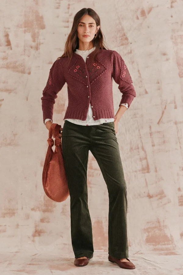Shop Teófila. Chaqueta de punto bordada Mujer Jerséis Y Cárdigans