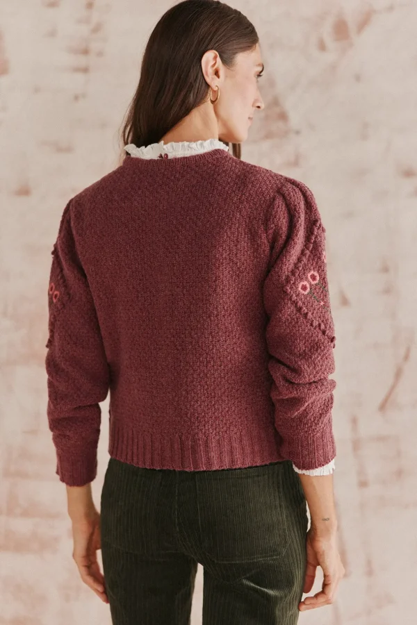 Shop Teófila. Chaqueta de punto bordada Mujer Jerséis Y Cárdigans