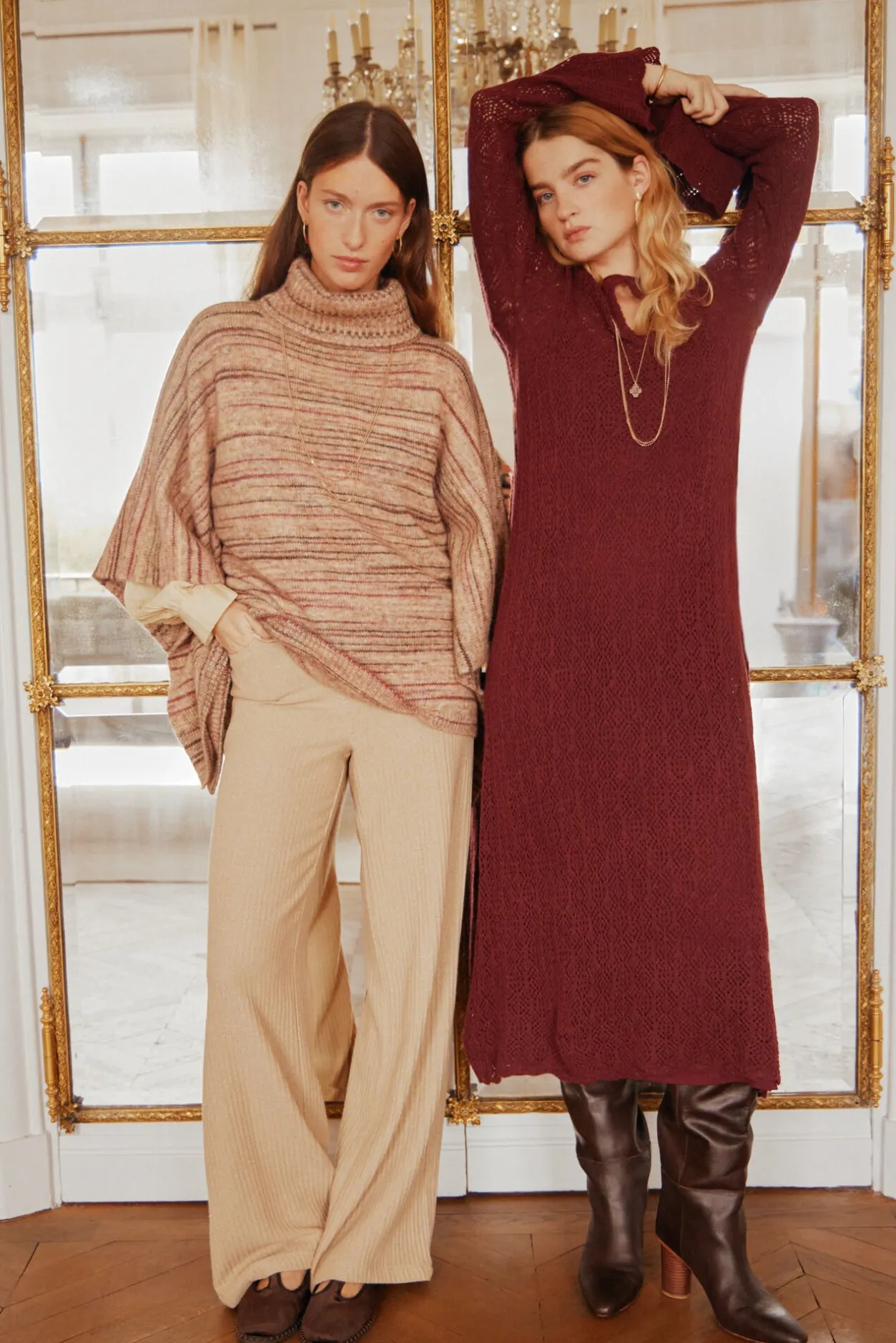 teocleta_poncho_de_punto_0.webp Shop Teocleta. Poncho de punto Mujer Abrigos Y Chaquetas | Jerséis Y Cárdigans