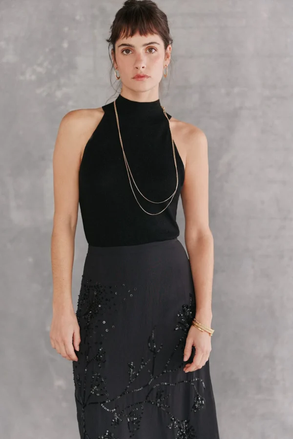 Cheap Tes. Top halter de punto. Mujer Camisetas Y Tops