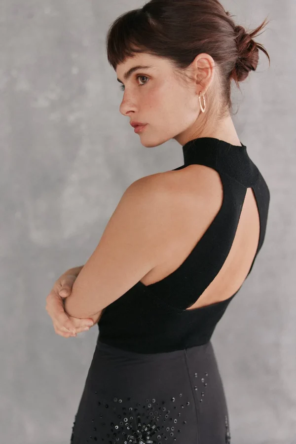 Cheap Tes. Top halter de punto. Mujer Camisetas Y Tops