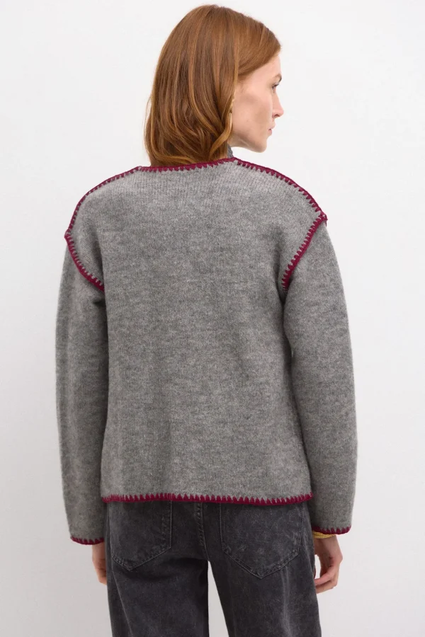 Online Tesira. Chaqueta de punto bordada Mujer Jerséis Y Cárdigans