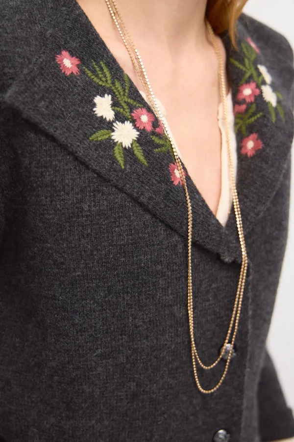 New Tessa. Chaqueta de punto bordada Mujer Jerséis Y Cárdigans