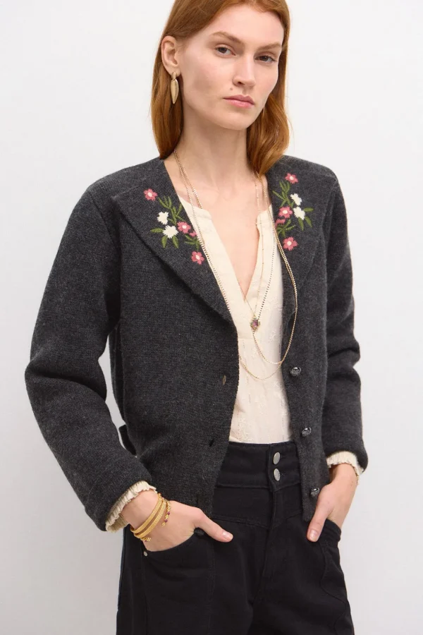 New Tessa. Chaqueta de punto bordada Mujer Jerséis Y Cárdigans