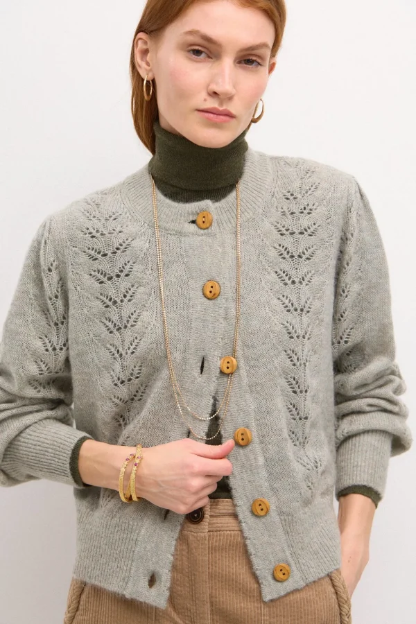 Cheap Tiziana. Chaqueta de punto calados Mujer Jerséis Y Cárdigans