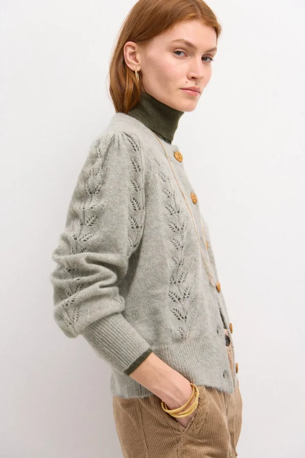 Cheap Tiziana. Chaqueta de punto calados Mujer Jerséis Y Cárdigans