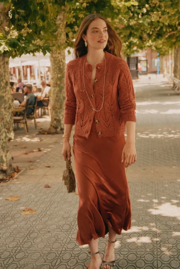 Outlet Tricia. Chaqueta de punto calado Mujer Jerséis Y Cárdigans
