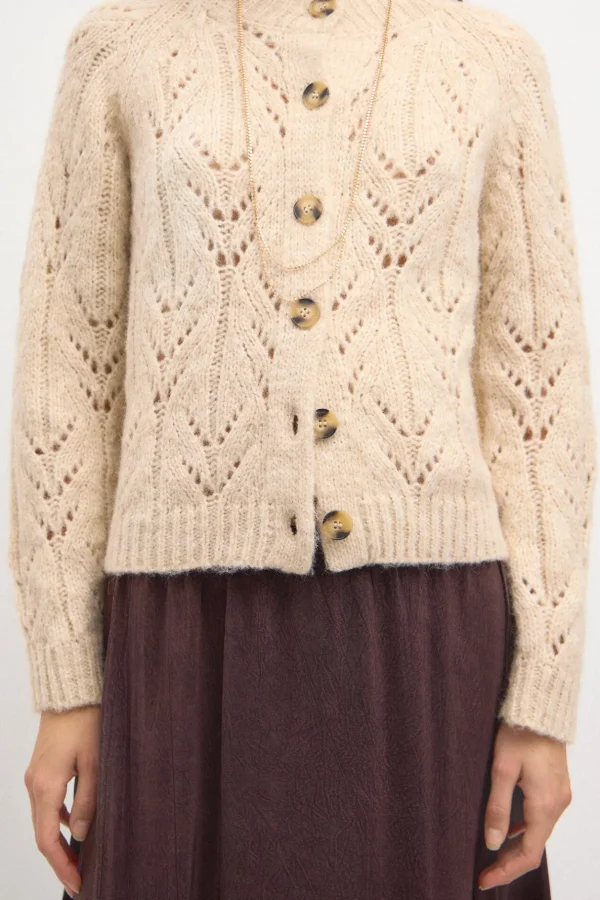 New Tricia. Chaqueta de punto calado Mujer Jerséis Y Cárdigans