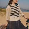 Fashion Társila. Chaleco de punto rayas Mujer Chalecos | Jerséis Y Cárdigans